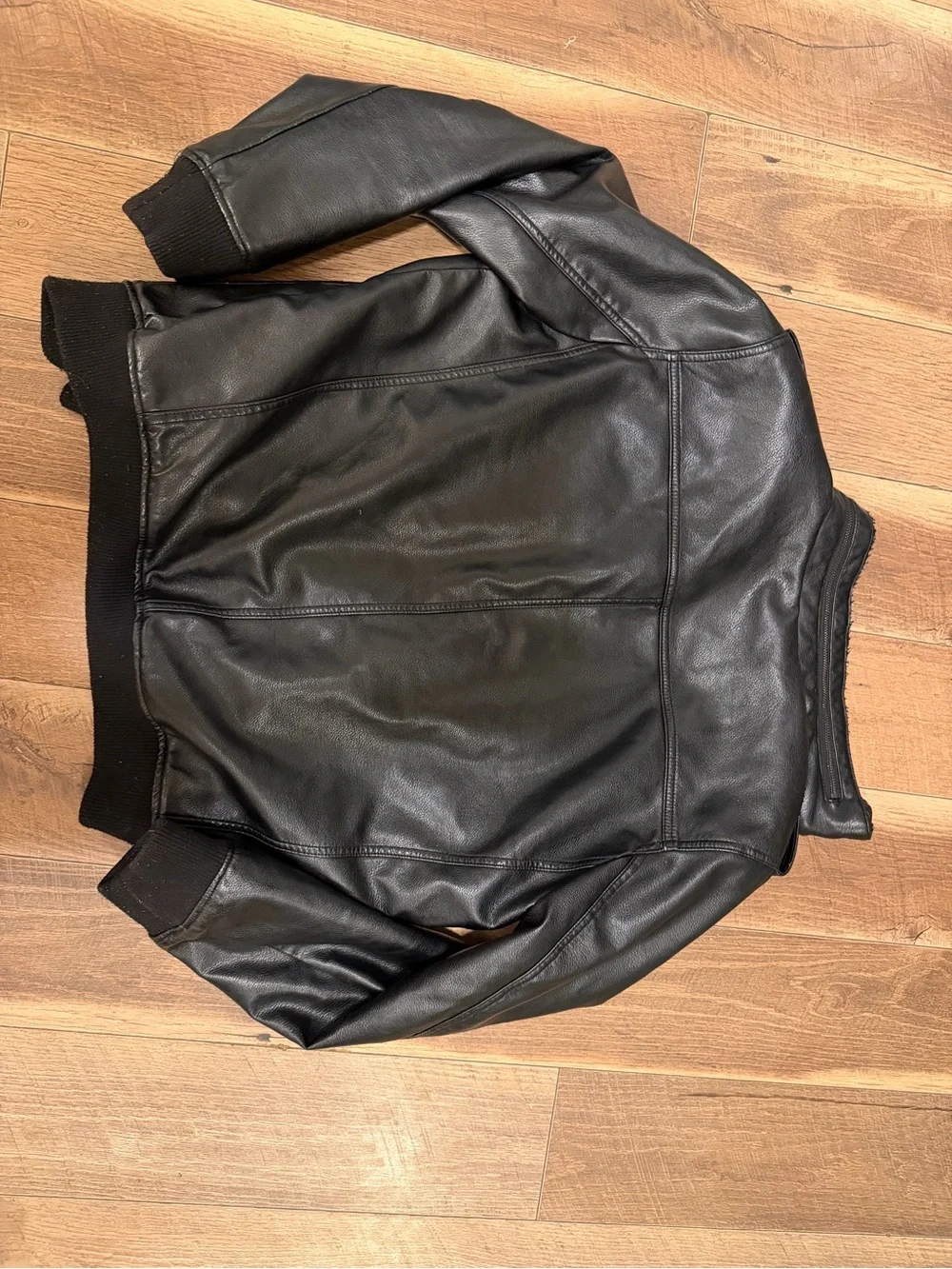 Levi's Black Faux Leather Bomber Jacket
